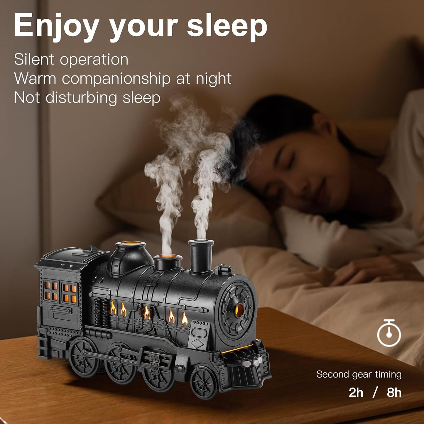 Humidificador Tren de Vapor con Luz LED