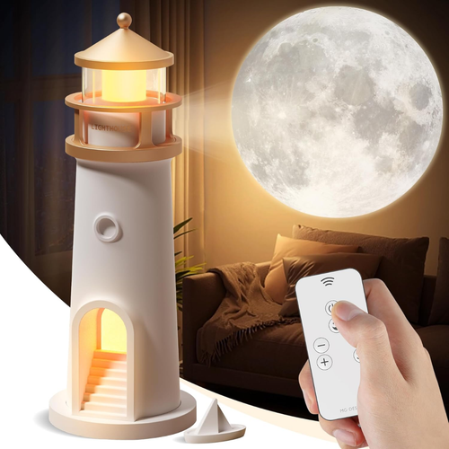 Mini Faro Lampara Con Proyección Lunar