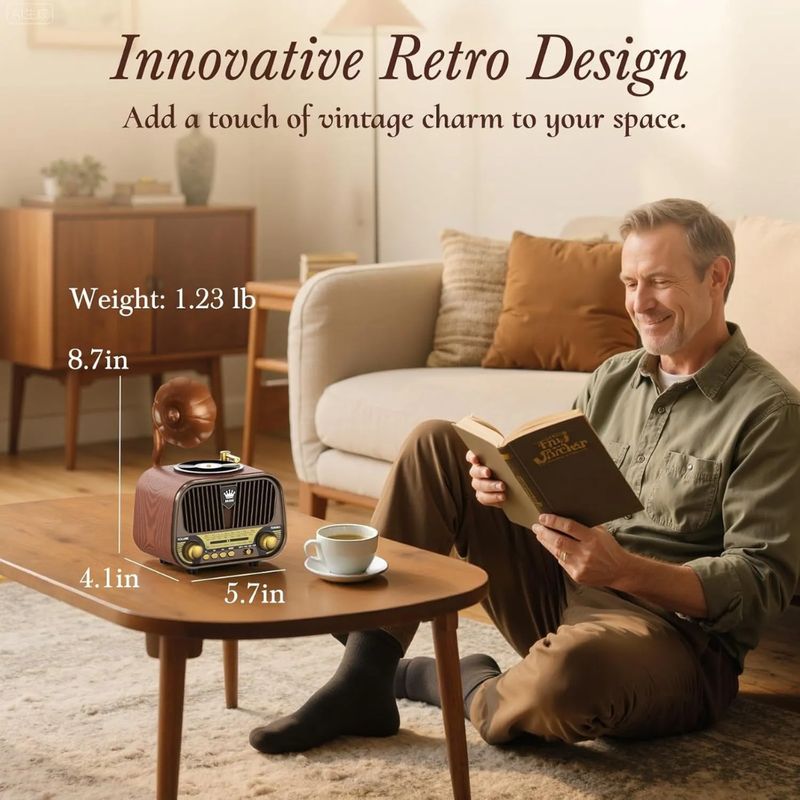 Radio Vintage Meier 1319™ (Diseño toca discos vintage decorativo)
