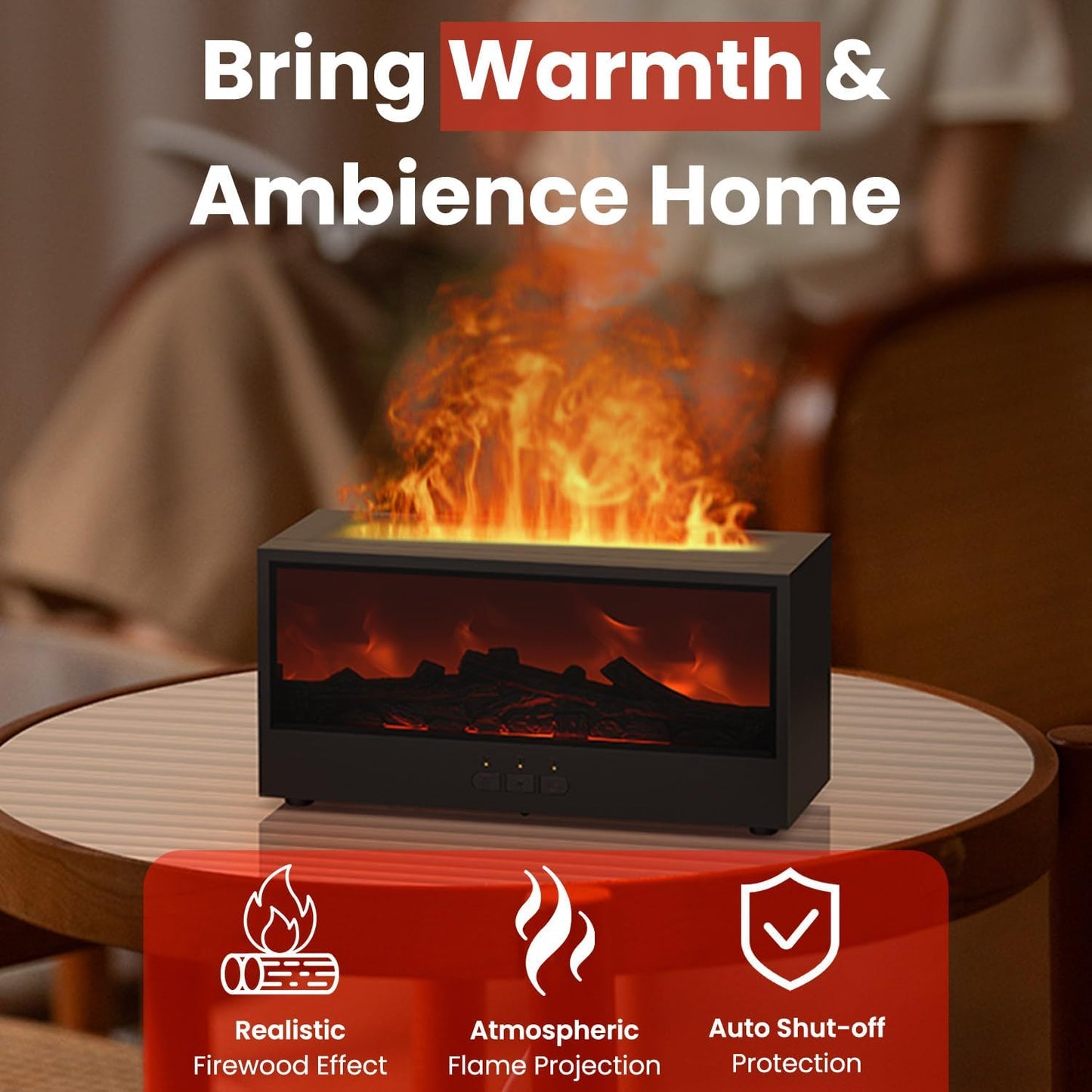 Humificador LED Efecto Chimenea