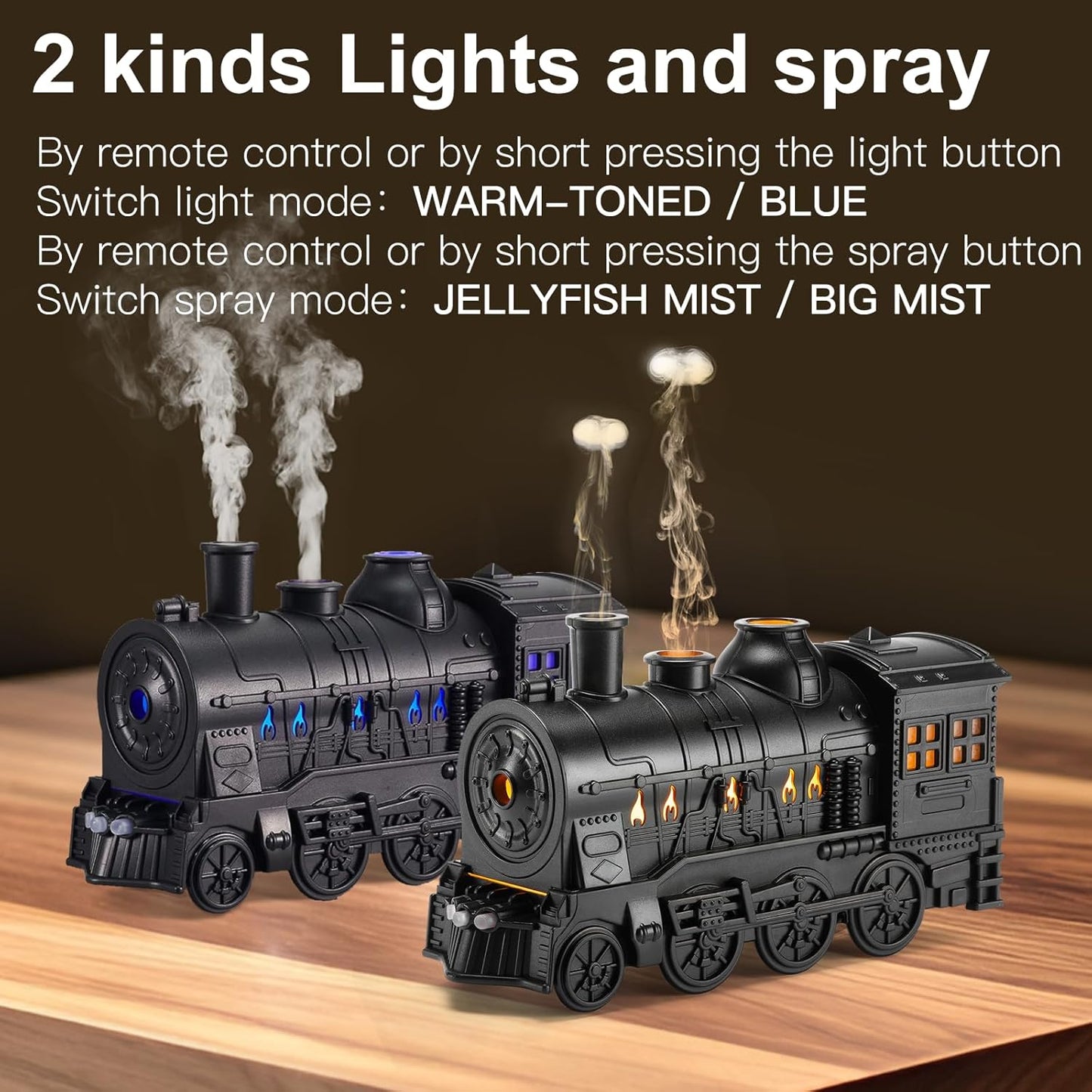 Humidificador Tren de Vapor con Luz LED